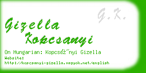 gizella kopcsanyi business card